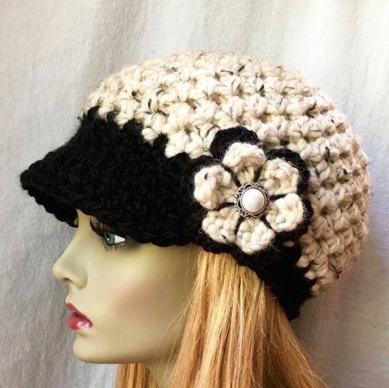 Free shipping Domestic. Cold Weather Crochet Woman Hat, Newsboy, Oatmeal, Soft Chunky Wool, Warm, Gift for her, Winter, Ski Hat, Ship Quick image 5