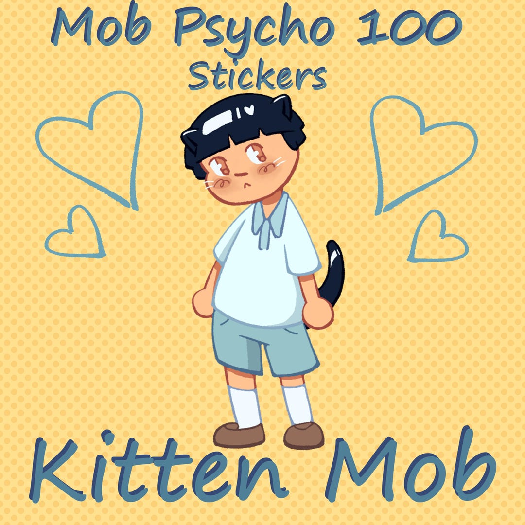 Kitten Mob, Mob Psycho 100 Sticker - Etsy