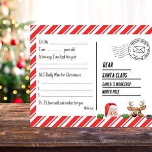 Carta postal para impressão do Papai Noel para o Polo Norte