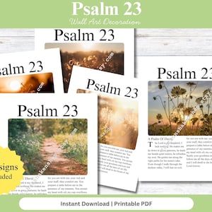 psalm 23 scripture wall art, Christian printable, faith gift for him her, bible verse poster, Christian home decor, psalm 23 sign