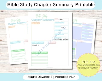 Bible Chapter Summary Template, Printable Bible Study, Neutral Bible Chapter Notes Journal, Faith Journal pdf, Bible Study Chapter Summary