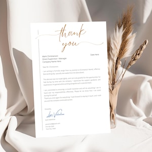 Professional Resignation Letter Two Week Notice Letter Editable in Canva Easier to Use over Google Docs Word or Pages Job Resignation Notice