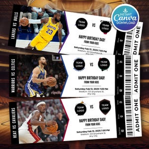 Editable Basketball Game Ticket Template, Custom Basketball Surprise ...
