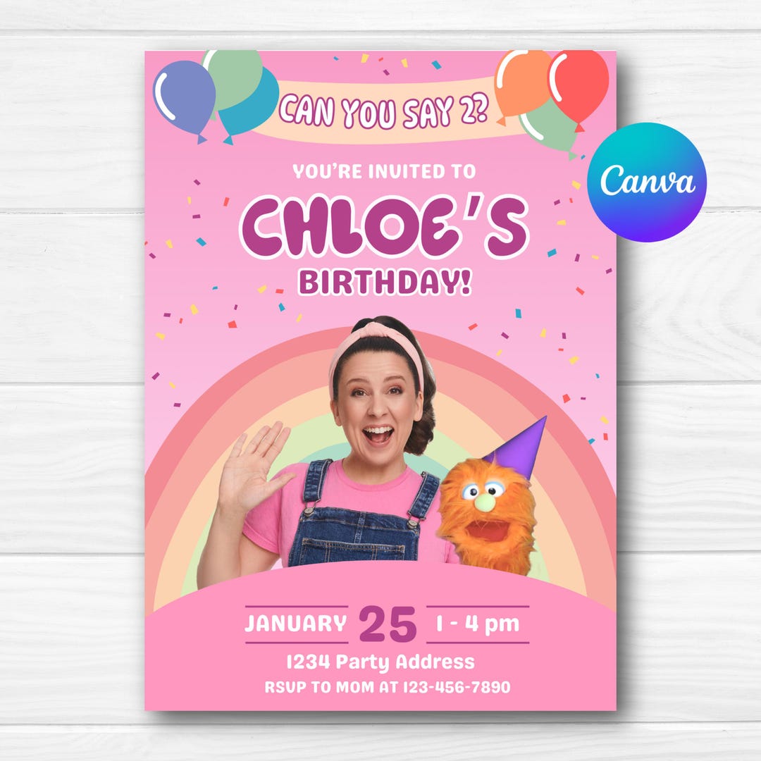 Ms. Rachel Birthday Invitation, Ms. Rachel Birthday Digital Invite ...