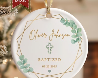 Custom Baptism Ornament, Christening Gifts for Boy, Personalized Baptism Ornament, Baptism Gift for Boy, Baptismal Gifts, Baptism Ornament