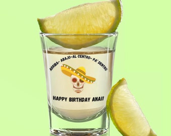 Custom Birthday Shot Glass, Personalized Party Favor, Custom Engraved Shot Glass,  Celebration Gift Mexico birthday shot glasses, Party Shot
