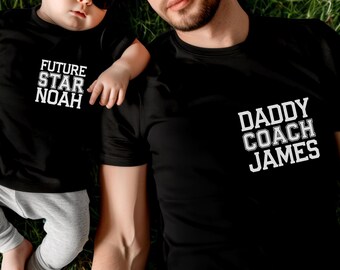 Personalized Daddy and Me Shirts, Fathers Day Gift Shirt, Family T-shirts, Custom Name, Dad and Son Shirts,  Matching Dad Shirt, Custom Dad
