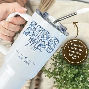 Custom Bride Tumbler Personalized Bride Tumbler 40oz with Handle Custom Bride Cup Bride to Be Gift Engagement Gift Wedding Gift for Bride