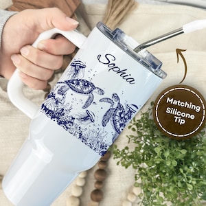 Custom Turtle tumbler|Sea turtle tumbler|40oz animal cup|Sea animals cup| Ocean animal water bottle|Gift for Zookeeper gift, Sea Lover Gift