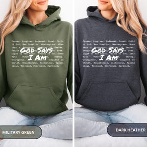 „Gott sagt, ich bin Christ“-Sweatshirt, Bibelvers-Pullover, christliches Sweatshirt für Frauen, Jesus-Weihnachtsgeschenk, Liebe und Gnade Bild 15