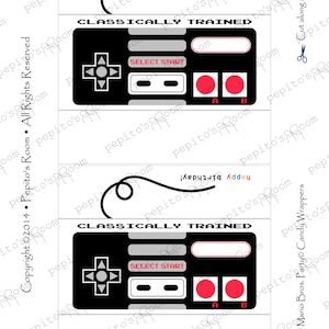 Print-INK A La Carte Candy Bar Wraps - Classic Controller - Editable DIY Digital Printable PDF