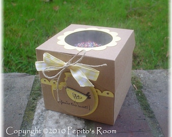 PRB01 Hands Giving Box Template SVG / Printable PDF Outline - Cupcake box - PR