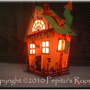 PRB08 Crooked House Box Template SVG / Printable PDF Outline Halloween PR image 2