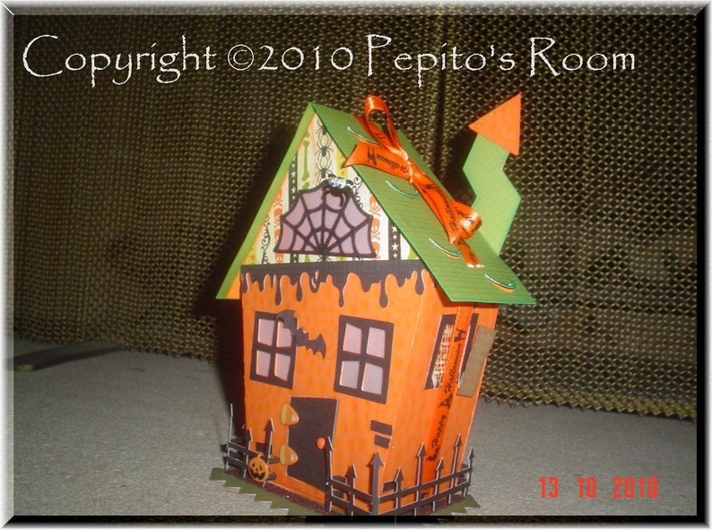 PRB08 Crooked House Box Template SVG / Printable PDF Outline Halloween PR image 4