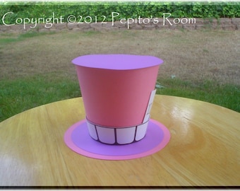 Wonderland Top Hat Centerpiece - Color Printable PDF- Cheshire Cat - PR