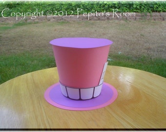 Print-INK Alice In Wonderland Top Hat - Color Printable PDF- Cheshire Cat - PR