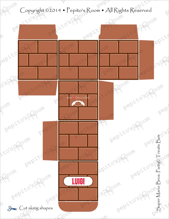 Print Ink Super Mario Bros A La Carte Favor Boxes Two Designs Editable Diy Digital Printable Pdf