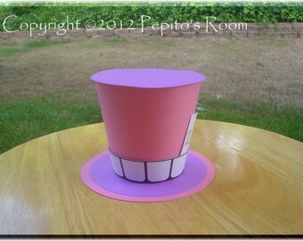 Print-INK Wonderland Top Hat - Color Printable PDF- Cheshire Cat - PR