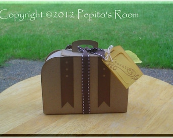 PRB24 Welcome Aboard Box Template SVG / Printable PDF Outline - Vintage Suitcase - PR