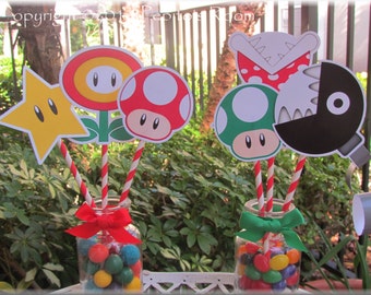 Print-INK Super Mario Bros. A La Carte Party Centerpieces - DIY Digital Printable PDF