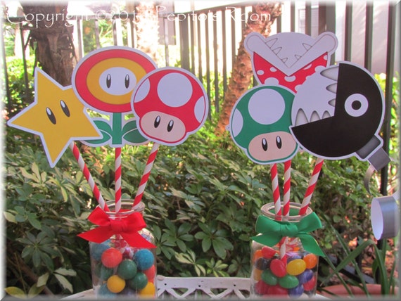 Print Ink Super Mario Bros A La Carte Party Centerpieces Etsy