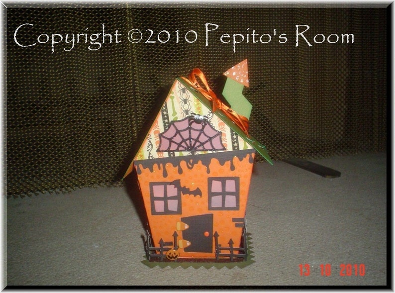 PRB08 Crooked House Box Template SVG / Printable PDF Outline Halloween PR image 3