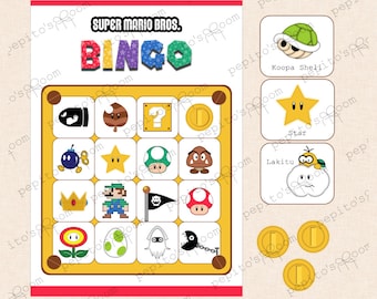 Print-INK Super Mario Bros. Bingo (10 Cards) - DIY Digital Printable PDF