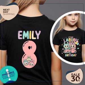 Custom Labubu Birthday Shirt | Personalized Labubu Birthday Gift | Custom Birthday Shirt | Cute Birthday T-Shirt | Labubu Shirt