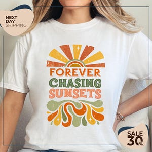 Comfort Colors® Forever Chasing Sunsets Shirt | Boho Summer Shirt | Summer Beach Shirt | Summer Vibes Shirt | Tropical Shirt | Summer Lover