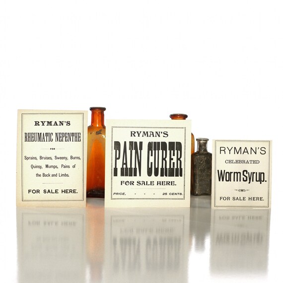 Items similar to Apothecary Labels, Victorian Medicine Bottle Labels