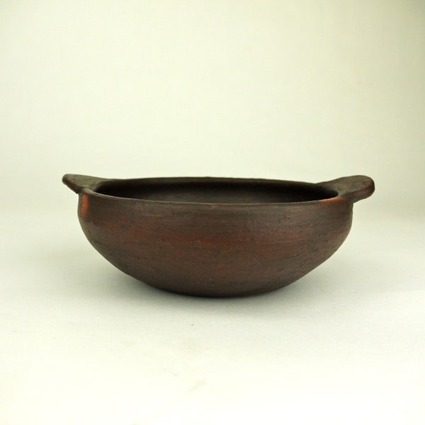 Hand Thrown Earthenware Pottery Handled Bowl