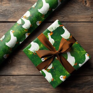 Angry Goose Wrapping Paper - Funny Animal Duck Gift Wrap for Gag Gifts, White Elephant, and Unique Holiday Wrapping image 6