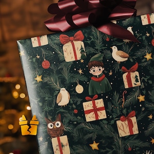 Wizard Boy Wrapping Paper - Luxury Pattern Vintage Holiday Gift Wrap Supplies