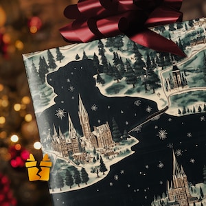 That Wizarding School Wrapping Paper - Luxury Pattern Vintage Holiday Gift Wrap Supplies