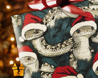 Hognose Holidays Snake Christmas Wrapping Paper - Reptile Pattern Vintage Holiday Christmas Gift Wrap Supplies
