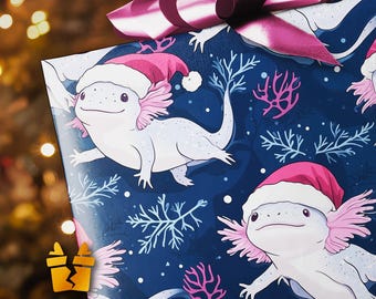 Axolotl Merriment Presentpapper - Lyxmönster Vintage Julklappsinslagningstillbehör