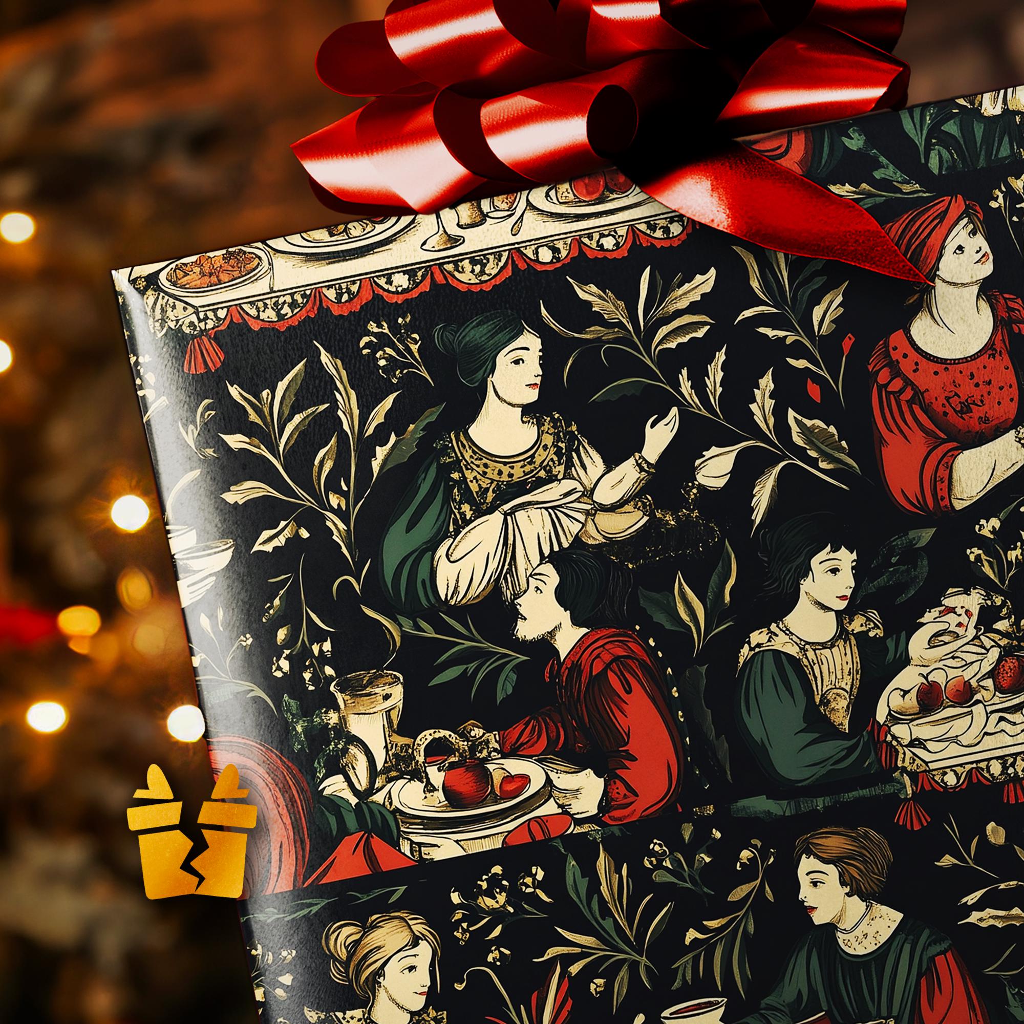 Masterpiece Munchies Wrapping Paper - Luxury Pattern Vintage Holiday ...