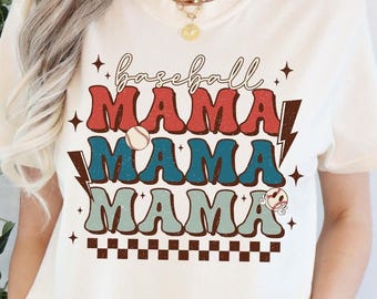 Mama Baseball Shirt, Baseball Season, Baseball Fan Gift, Baseball Mom Gift, Baseball Mom Tshirt, Comfort Colors®, Retro Baseball Shirt