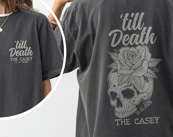 Comfort Colors® Custom Til Death Shirt, Skeleton Bride Shirt, Wedding Date Newlywed Tees, Wedding Day Shirt, Til Death Married Couple