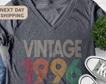 Retro 1996 30th Birthday Shirt, Unisex V-Neck Tee