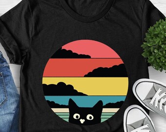 Retro Cat T-Shirt, Funny Kitten Design, Gift for Cat Lover