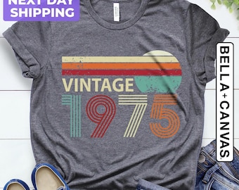 Vintage 1975 51th Birthday Shirt, Retro Style Tee
