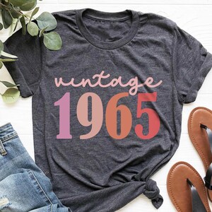 Vintage 1965 T-Shirt, 1965 Vintage Birthday Gift Tee, Retro Style, 60th Birthday Gift, Custom Year Shirt, 60th Birthday For Women And Men