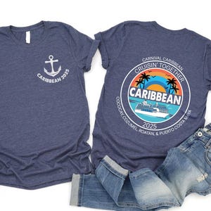 Custom Caribbean Cruise Shirt, Caribbean Cruise TShirt, Front Back Custom Family Cruise Shirts, Family Matching Cruise Shirt, Group Cruise