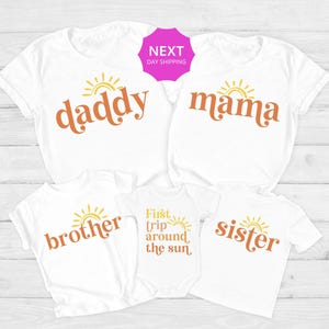 First Trip Around The Sun Birthday Shirt, Sun Matching Family Shirts, First Trip Birthday Outfit, Boho Sunshine Birthday, Mommy and Me Shirt