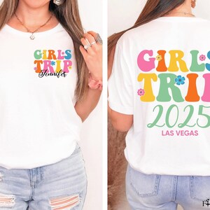 Custom Girls Trip 2025 Shirt, Personalized Girls Trip Gifts, Girls Weekend, Girls Vacation Shirt, Girls Summer Trip Shirts, Beach Vacay Tee