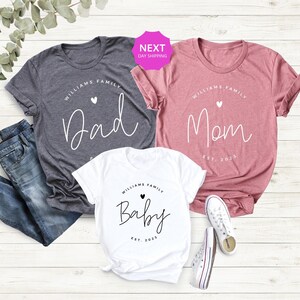 Family Last Name & EST. Year Personalized, Family Anniversary Shirt, Daddy, Mom, Grandma, Grandpa, Baby, Son, Family Shirts, Daughter