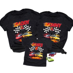 Birthday Boy Fire Race Wheel Custom Family Birthday Theme Shirts