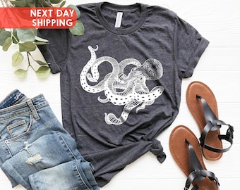 Octopus Gyotaku Art Shirt, Japanese Anime Manga Tee