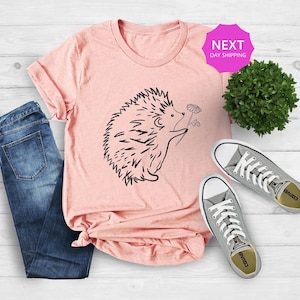 Hedgehog and Flower Shirt: Animal Lover Tee